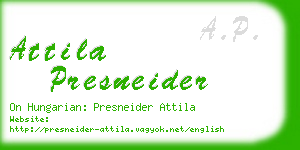 attila presneider business card